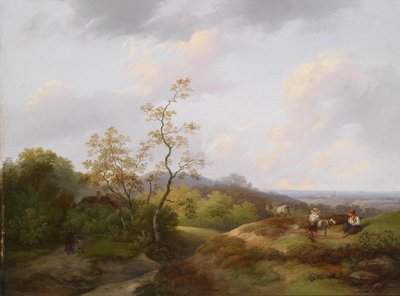 Weite Landschaft mit Hirten von Ignaz Raffalt